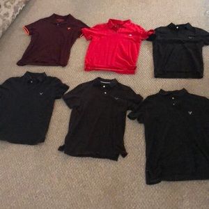 american eagle and one Aeropostale (red) polo